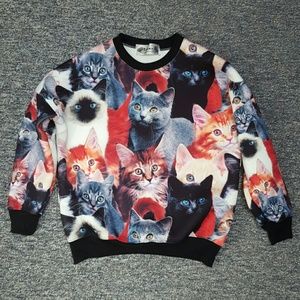 Cat Print Sweatshirt