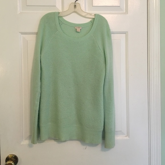 Jcrew Mint Wool Waffle Sweater - Picture 1 of 1