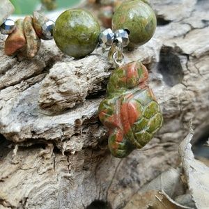 Natural stone unakite bracelet