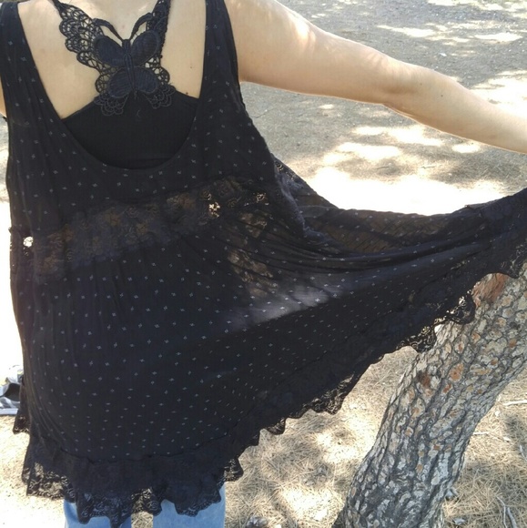 Free people black slip dress