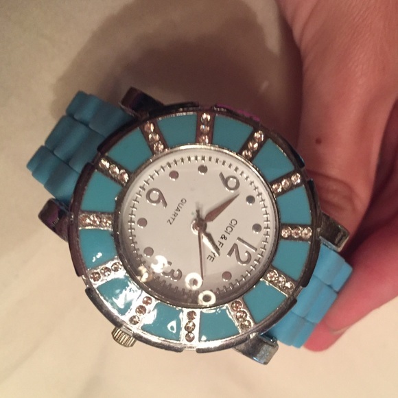 CiCi and Faye blue rubber watch