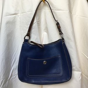 Coach Pebbled Leather Hobo Bag Blue