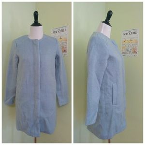 BB Dakota blue fuzzy coat ModCloth