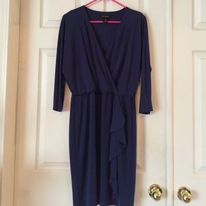 White House Black Market surplice mock wrap dress