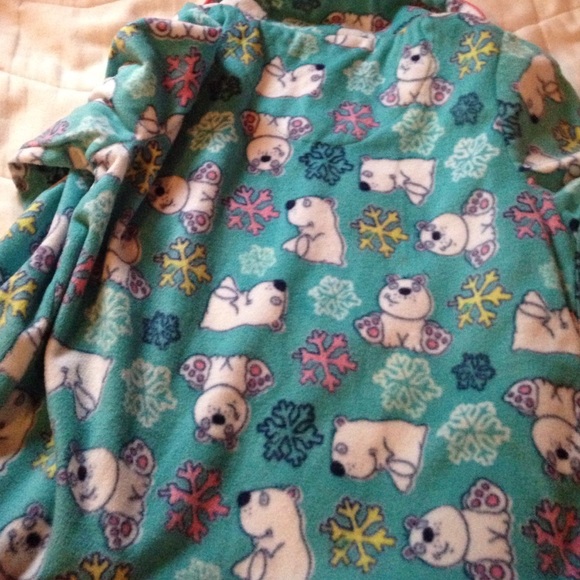 Girls Fleece-y button up pajama shirt - Picture 3 of 4