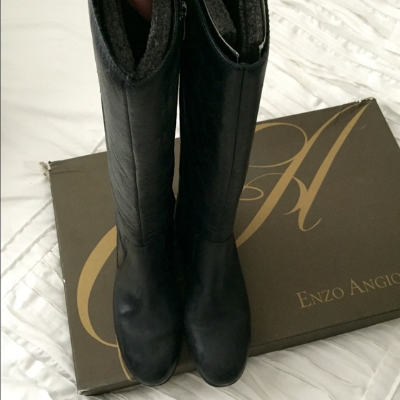 Enzo Angioalini black leather riding boots - Picture 3 of 4
