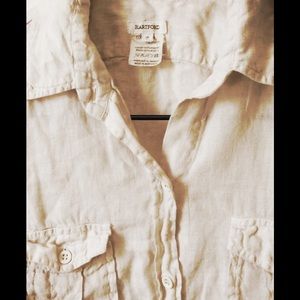 Blouse.  Button down. Linen