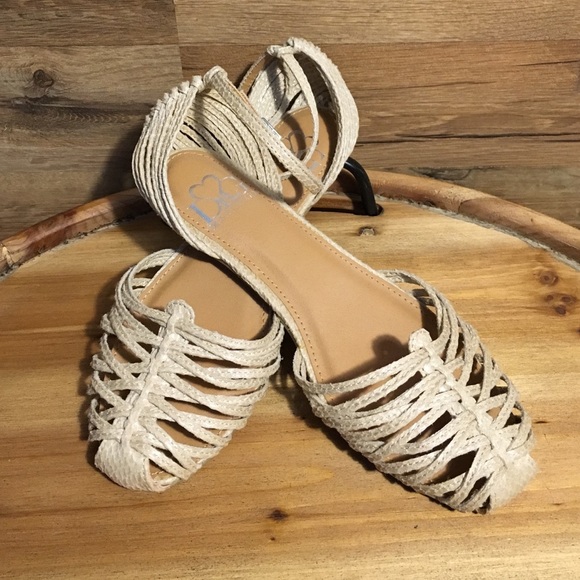 Never Worn Tan/Beige Sandals with Ankle Straps
