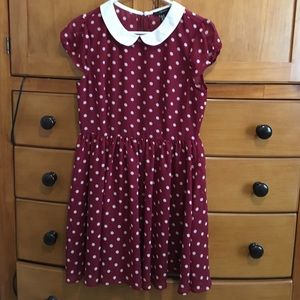 Peter Pan collar polka dot dress