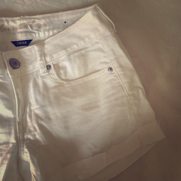 White denim shorts
