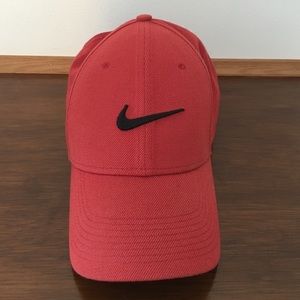 Nike Red Velcro Cap with Black Nike Swoosh