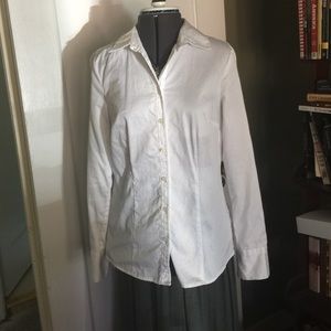 Basic white button-down shirt