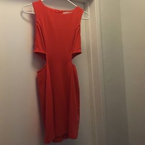 Orange cut out dress