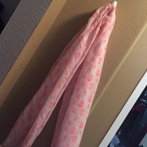 Pink and white skull print scarf