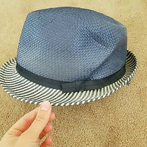 J crew blue stripped fedora