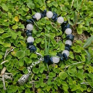 Natural stone sodalite & rose quartz bracelet