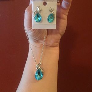 Teal Teardrop Jewelry Set