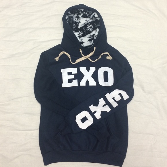 Navy blue EXO k-pop hoodie