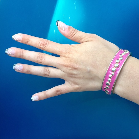 Pink and gold statement bracelet