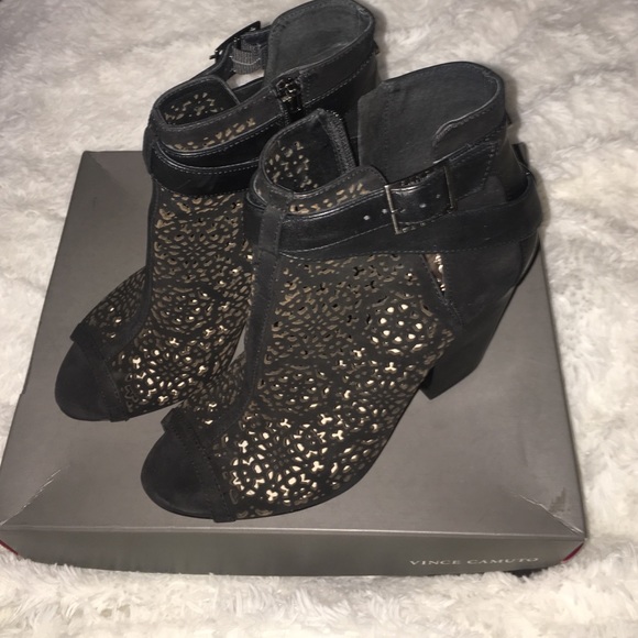 Vince Camuto peep toe booties
