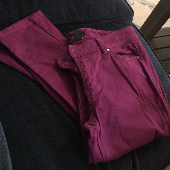 Plum/purple denim skinny jeans