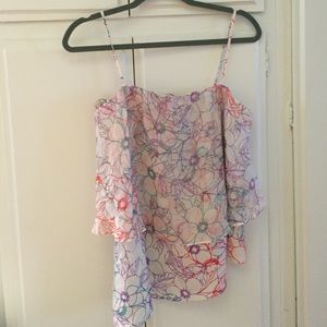 Maeve floral print silk top