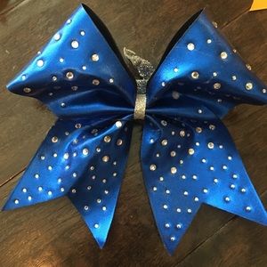 Blue Rhinestone Bow