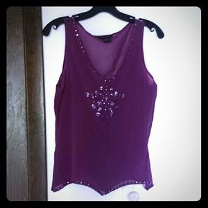 Purple translucent tank/camisole
