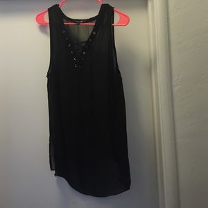 Sheer lace up top