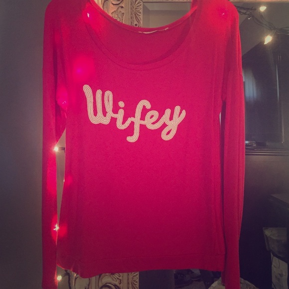 SOLD Wifey in white sequins