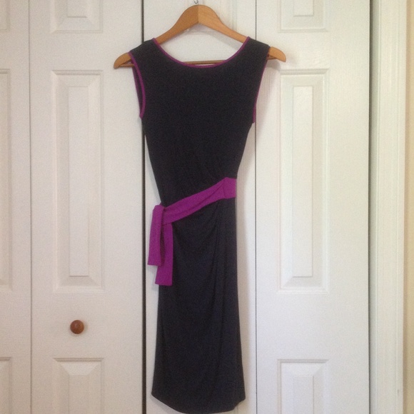 SOLD SOLD Navy and raspberry colored dress - Picture 1 of 2