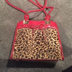 Leopard and red purse