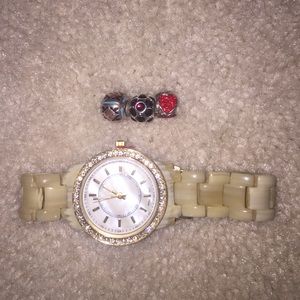 Watch and 3 Brighton beads