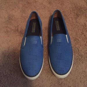 Blue boat shoes