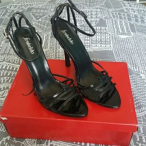 Black strappy heels