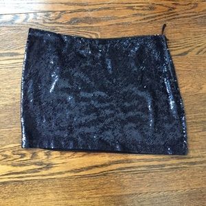 Haute Hippie midnight blue sequin mini skirt