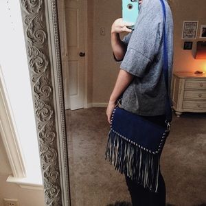 Steve Madden Blue Fringe Bag