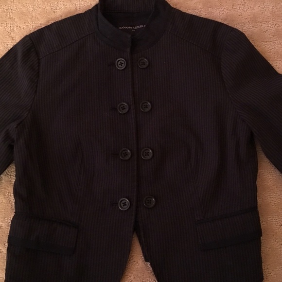 Banana Republic | Black Pinstripe Blazer, Size 0