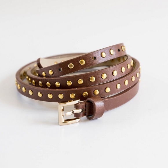 Banana Republic Skinny Studded Brown Belt. NWOT. - Picture 1 of 1