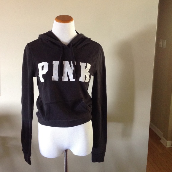 PINK Victoria's Secret Tops - Black (pink) sweatshirt