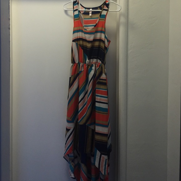 Multi color high low dress
