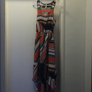 Multi color high low dress