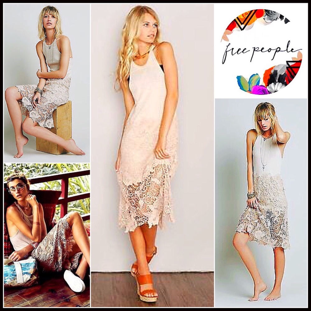 ❌SOLD❌FREE PEOPLE Dress Midi Slip Dress - Picture 7 of 7