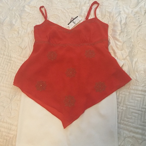 New York & Co. Top. Gold embroidery accents. NWT.