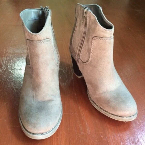 Grey ankle booties