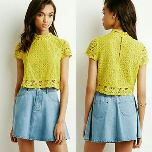Lime Crochet Crop Top