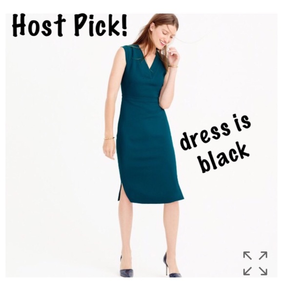💕HP💕 NWT JCrew BLACK V-neck Sheath Dress