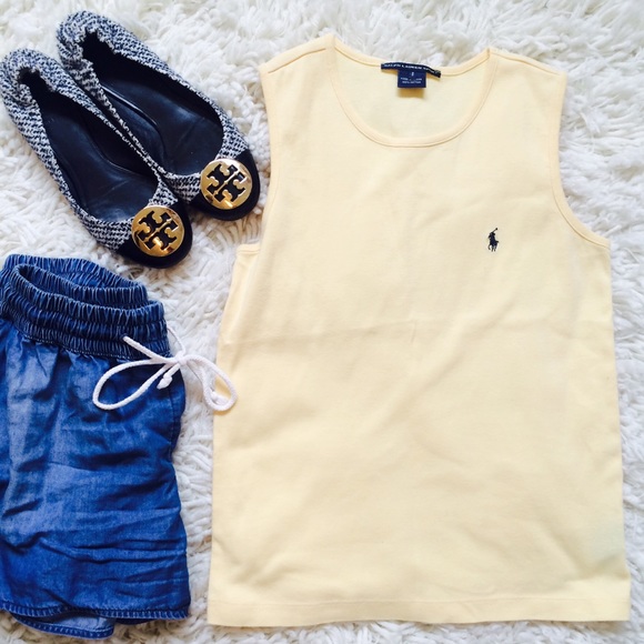 Ralph Lauren Tops - Pastel Yellow Ralph Lauren Tank w/ Blue Logo
