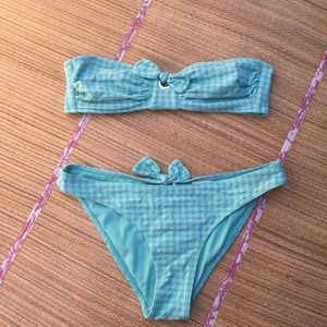 H&M blue plaid bikini