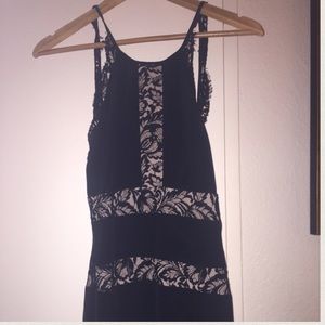 Black lace evening dress
